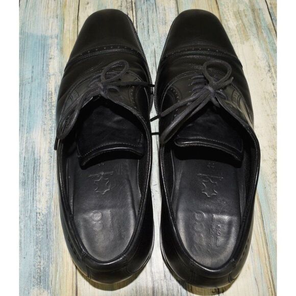 ECCO Melbourne Cap Toe Oxfords Men\'s Size 44 US 10 / 10.5 Black Leather Shoes main image 10